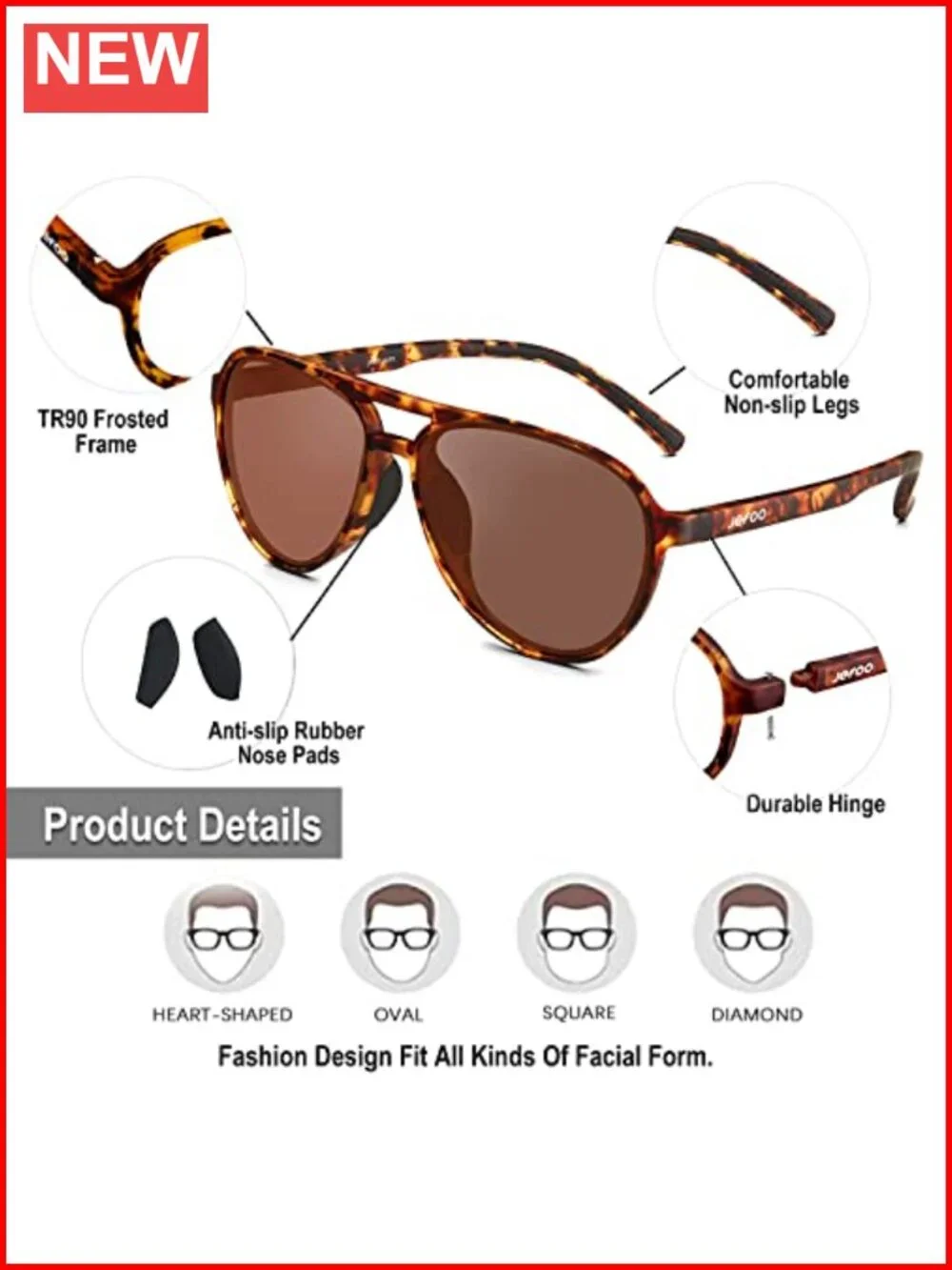 Polarized UV400 Protection Retro Aviator Sunglasses for Sports Driving Cycling